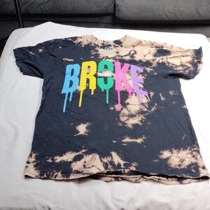 Popular poison Never Broke men's tie dye Tshirt size large